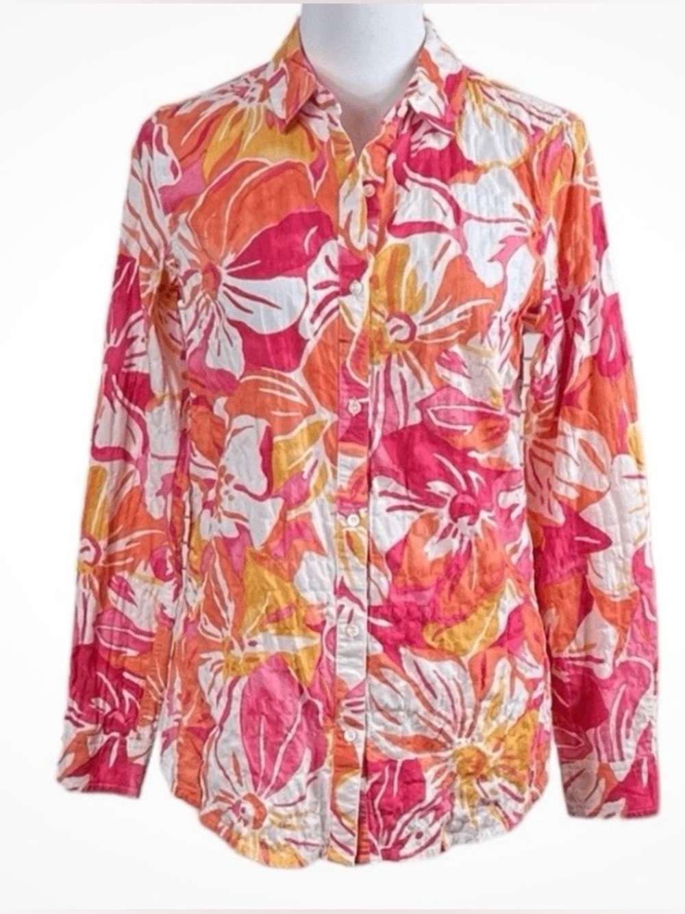 J. McLaughlin Lois Button-Down Long Sleeve Floral Shirt; NWT, Sz. S
